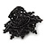 Large Black Glass & Sequin Bead Flower Stretch Ring - 50mm Diameter - view 4