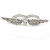 Rhodium Plated CZ Heart, Clear Crystal Two Finger Wings Ring - Size 7&6 - view 5