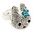 Crystal Bunny Ring In Rhodium Plating - Size 7/8 - view 4