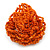 Orange Glass Bead Flower Stretch Ring - 40mm Diameter - view 6