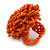 Orange Glass Bead Flower Stretch Ring - 40mm Diameter - view 3