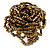 Bronze Coloured Glass Bead Flower Stretch Ring - 40mm Diameter