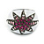 Statement Dome Shape White Enamel with Crystal Star Motif Band Ring In Black Tone - view 3