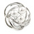 Large White Glass Pearl Diamante Cocktail Ring In Silver Plating - 43mm D - Size 7 - view 4
