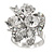 Rhodium Plated Clear Ab Crystal Cluster Fashion Ring - 8 Size Adjustable - view 4
