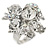 Rhodium Plated Clear Ab Crystal Cluster Fashion Ring - 8 Size Adjustable - view 5
