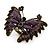 Large Crystal, Acrylic Bead Butterfly Ring In Antique Gold Tone Metal (Purple) - 55mm - Size 8 - view 5