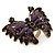 Large Crystal, Acrylic Bead Butterfly Ring In Antique Gold Tone Metal (Purple) - 55mm - Size 8 - view 6