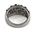 Black/ Grey Crystal Band Ring in Black Tone Metal - Size 8 - view 5