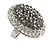 Oval Dome Shape Clear/ Grey Crystal Ring In Silver Tone Metal - 30mm Long - 7/8 Size Adjustable - view 7