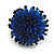 Blue/ Black Glass/ Acrylic Bead Flower Flex Ring - 35mm Diameter - view 3