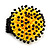 Bright Yellow/ Black Glass/ Acrylic Bead Flower Flex Ring - 35mm Diameter - view 3