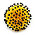 Bright Yellow/ Black Glass/ Acrylic Bead Flower Flex Ring - 35mm Diameter - view 5