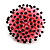 Pink/ Black Glass/ Acrylic Bead Flower Flex Ring - 35mm Diameter - view 3