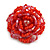 Carrot Red/ Pink Glass Bead Flower Stretch Ring - 40mm Diameter - view 3