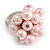 Pale Pink Faux Pearl Bead Cluster Ring in Silver Tone Metal - Adjustable 7/8 - view 4