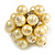 Pale Yellow Faux Pearl Bead Cluster Ring in Silver Tone Metal - Adjustable 7/8 - view 5