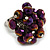 Chameleon Purple Glass Bead Cluster Ring in Silver Tone Metal - Adjustable 7/8 - view 5