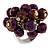 Chameleon Purple Glass Bead Cluster Ring in Silver Tone Metal - Adjustable 7/8