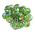 Green Glass Bead Cluster Ring in Silver Tone Metal - Adjustable 7/8 - view 2