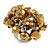 Bronze Coloured Glass Bead Cluster Ring in Silver Tone Metal - Adjustable 7/8 - view 5