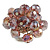 Plum Purple Glass Bead Cluster Ring in Silver Tone Metal - Adjustable 7/8