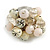 Cream/Pale Pink/Transparent Glass/Ceramic Bead Cluster Ring in Silver Tone Metal - Adjustable 7/8 - view 5