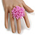 45mm Diameter Pink Glass Bead Flower Stretch Ring/ Size L - view 3