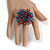 45mm Diameter Red/Orange/Blue Glass Bead Flower Stretch Ring/ Size S/M - view 3