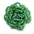 40mm Diameter/Mint Green Glass Bead Layered Flower Flex Ring/ Size M/L - view 8