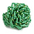 40mm Diameter/Mint Green Glass Bead Layered Flower Flex Ring/ Size M/L - view 2