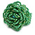 40mm Diameter/Mint Green Glass Bead Layered Flower Flex Ring/ Size M/L - view 7