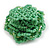 40mm Diameter/Mint Green Glass Bead Layered Flower Flex Ring/ Size M/L - view 4