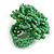 40mm Diameter/Mint Green Glass Bead Layered Flower Flex Ring/ Size M/L - view 5