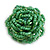 40mm Diameter/Mint Green Glass Bead Layered Flower Flex Ring/ Size M/L - view 6