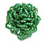 40mm Diameter/Mint Green Glass Bead Layered Flower Flex Ring/ Size M/L
