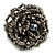 35mm Diameter/Mink/Iron Grey Glass Bead Layered Flower Flex Ring/ Size M - view 4