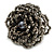 35mm Diameter/Mink/Iron Grey Glass Bead Layered Flower Flex Ring/ Size M - view 5