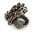 35mm Diameter/Mink/Iron Grey Glass Bead Layered Flower Flex Ring/ Size M - view 7