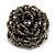 35mm Diameter/Mink/Iron Grey Glass Bead Layered Flower Flex Ring/ Size M - view 8