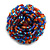 40mm Diameter/ Multicoloured Glass Bead Layered Flower Flex Ring/ Size S/M - view 8