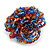 40mm Diameter/ Multicoloured Glass Bead Layered Flower Flex Ring/ Size S/M - view 4