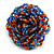 40mm Diameter/ Multicoloured Glass Bead Layered Flower Flex Ring/ Size S/M - view 6