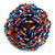 40mm Diameter/ Multicoloured Glass Bead Layered Flower Flex Ring/ Size S/M - view 9