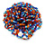 40mm Diameter/ Multicoloured Glass Bead Layered Flower Flex Ring/ Size S/M - view 2