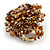 40mm Diameter/Brown/Gold/Transparent Glass Bead Layered Flower Flex Ring/ Size M - view 7