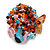 Multicoloured Glass Bead Cluster Band Style Flex Ring/ Size M - view 5