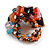 Multicoloured Glass Bead Cluster Band Style Flex Ring/ Size M - view 6