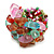 Summery Style Multicoloured Glass Bead Cluster Band Style Flex Ring/ Size M - view 4