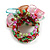 Summery Style Multicoloured Glass Bead Cluster Band Style Flex Ring/ Size M - view 5